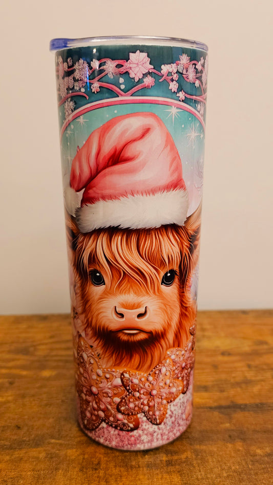 Highland Cow Holiday Tumbler
