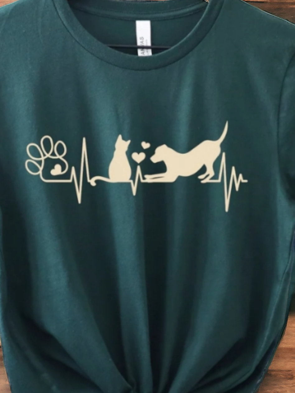 Pawprint Cat & Dog Heartbeat