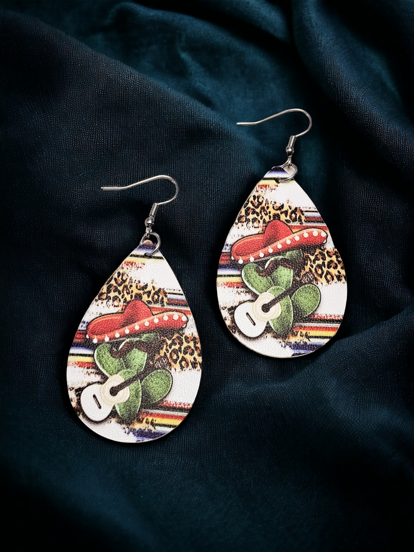 Mariachi Cactus Teardrop Earrings