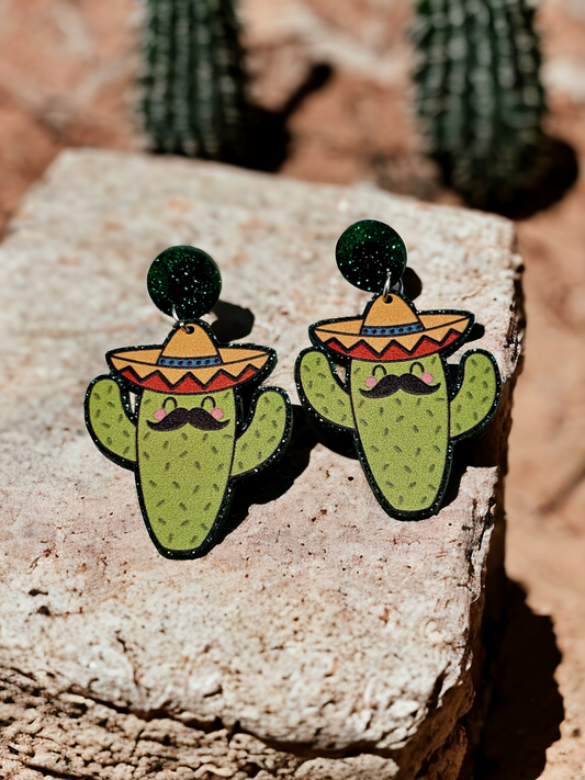 Senor Cactus Earrings