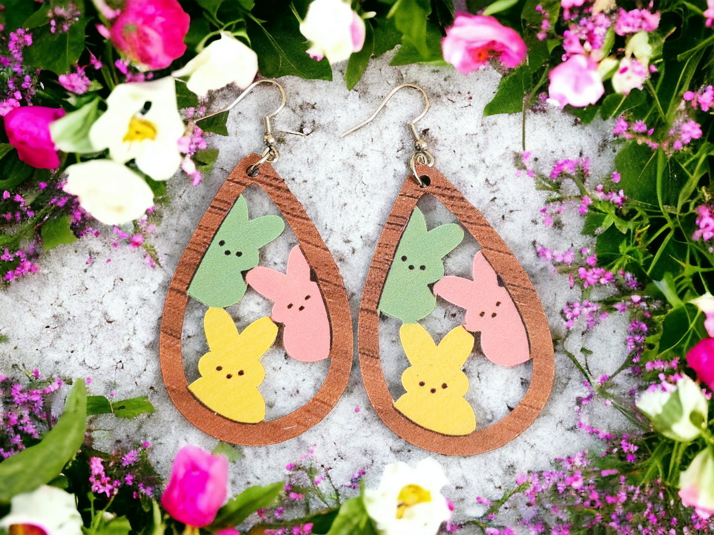 Colorful Bunnies in Teardrop