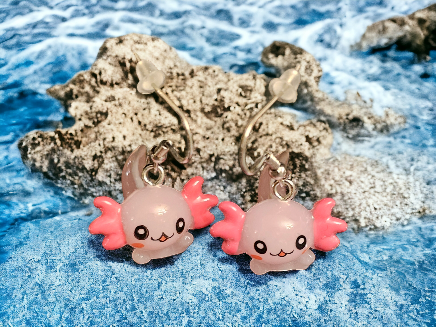 Pink Axolotl Earrings