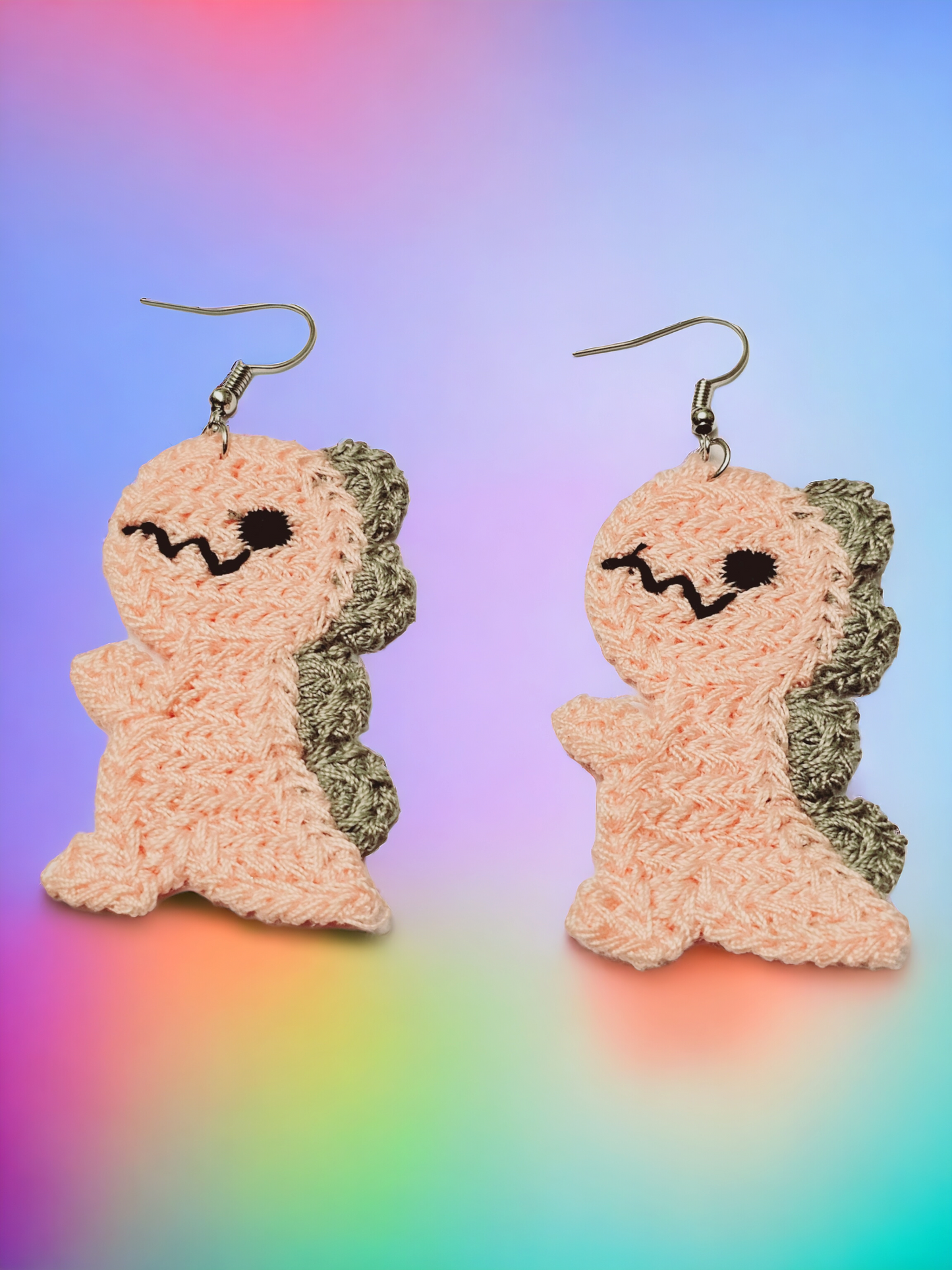 Knit T- Rex Earrings