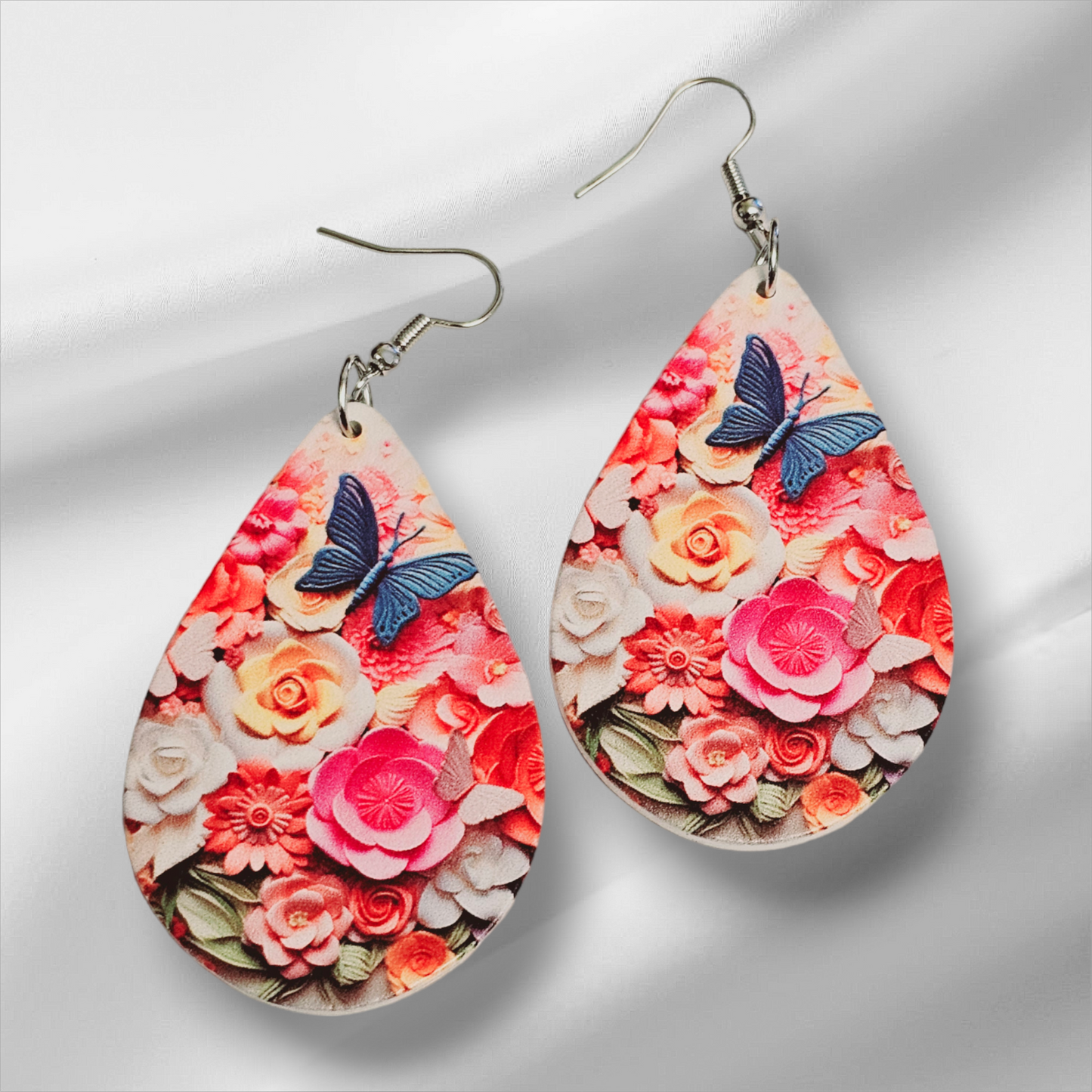 Flowers and Butterfly Earrings