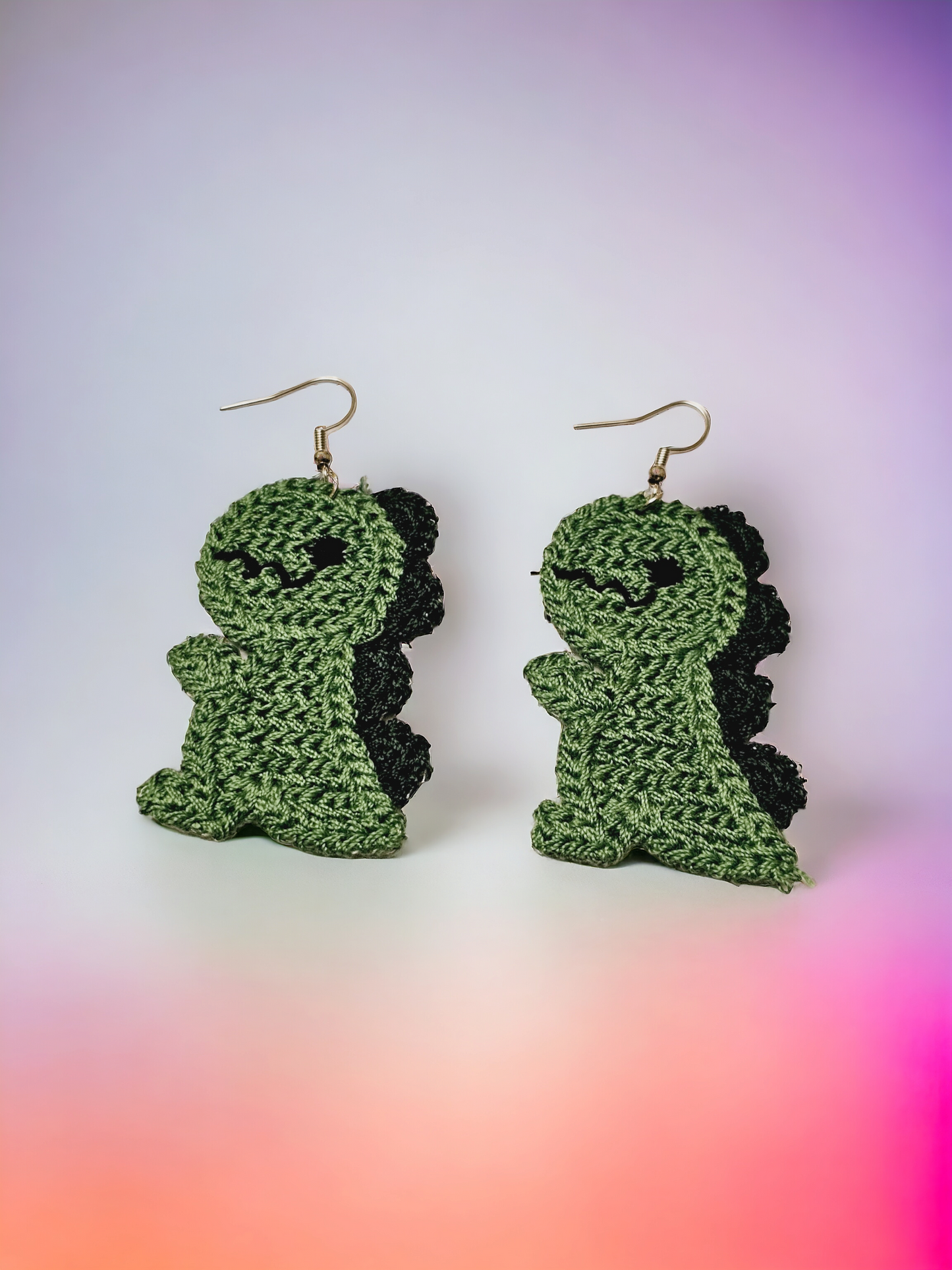 Knit T- Rex Earrings