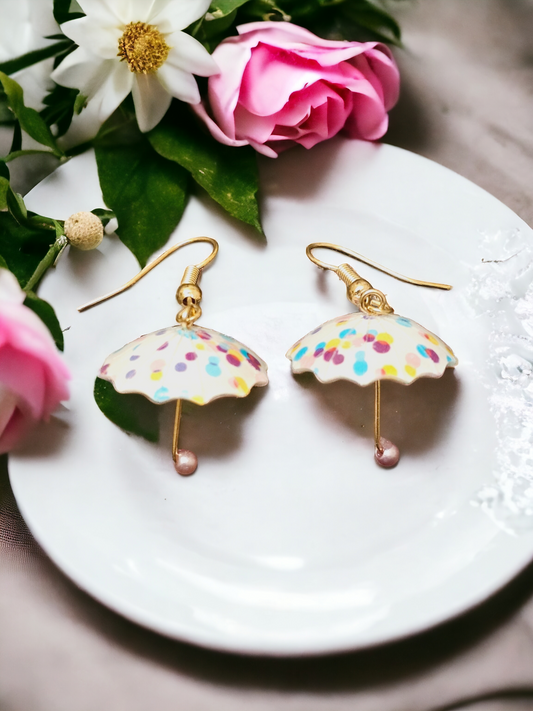 Polka Dot Umbrella Earrings