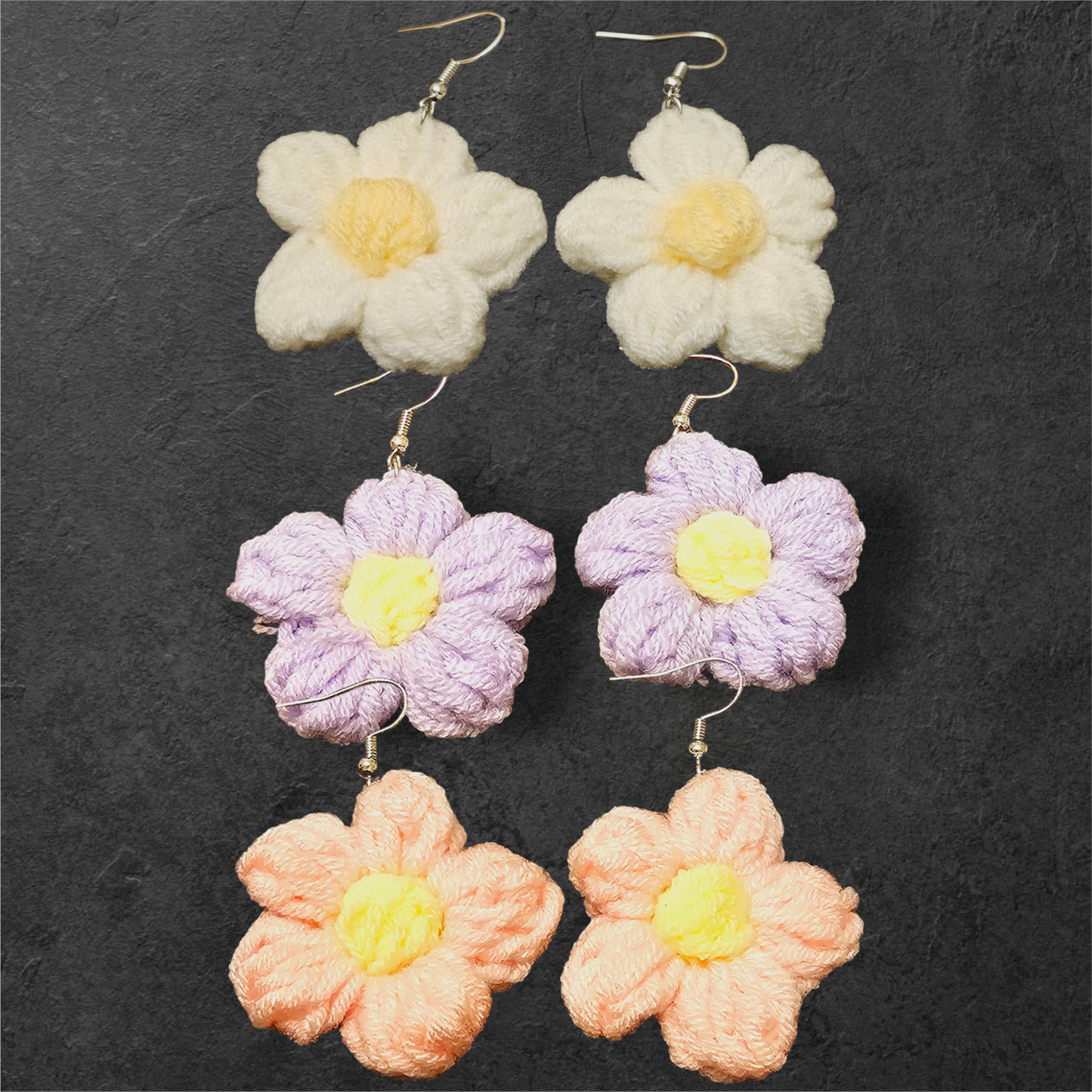 Knit Daisy Earrings