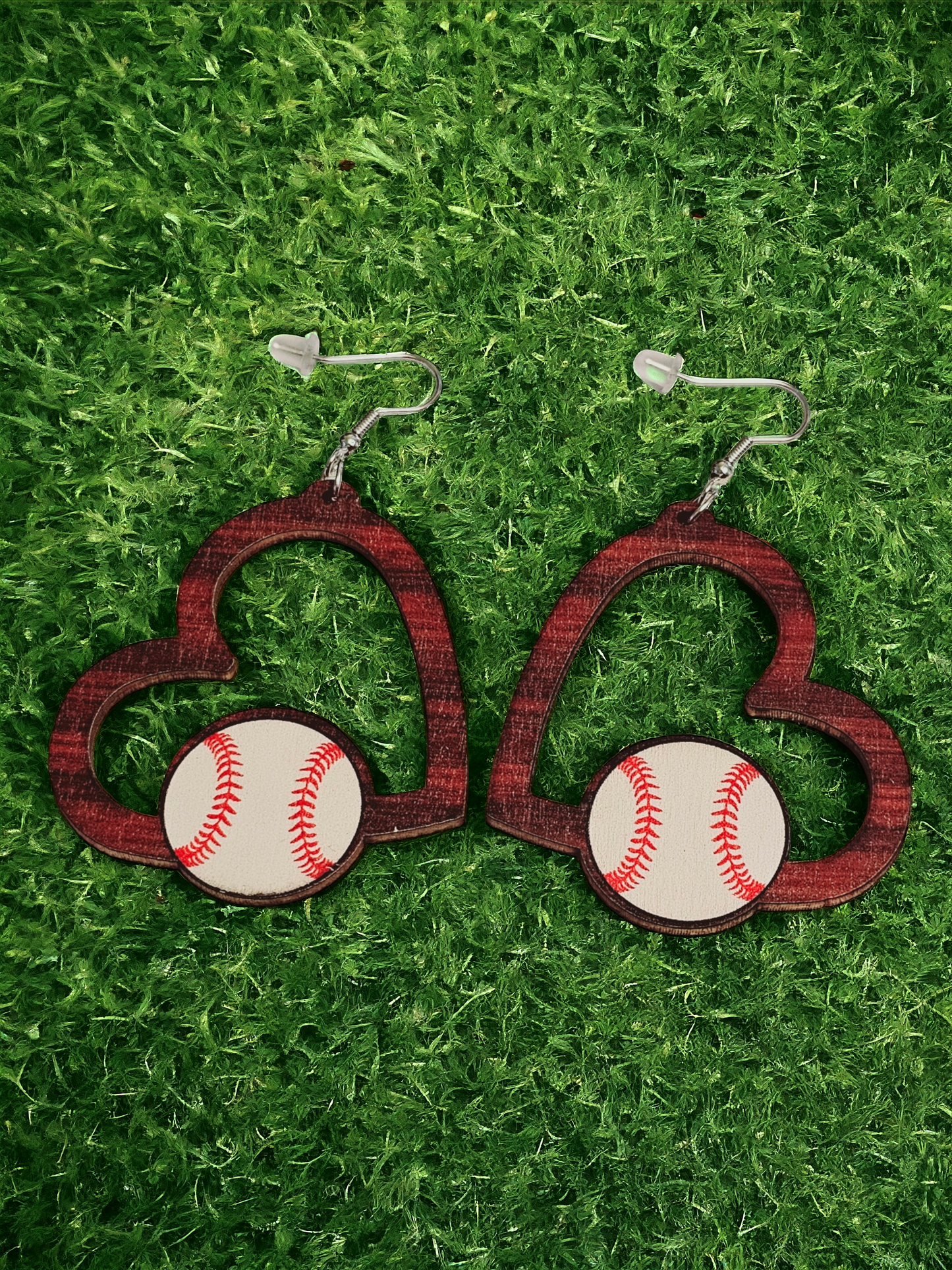 Sports Heart Earrings (basketball,  soccer, baseball, football, volleyball, tennis, softball)