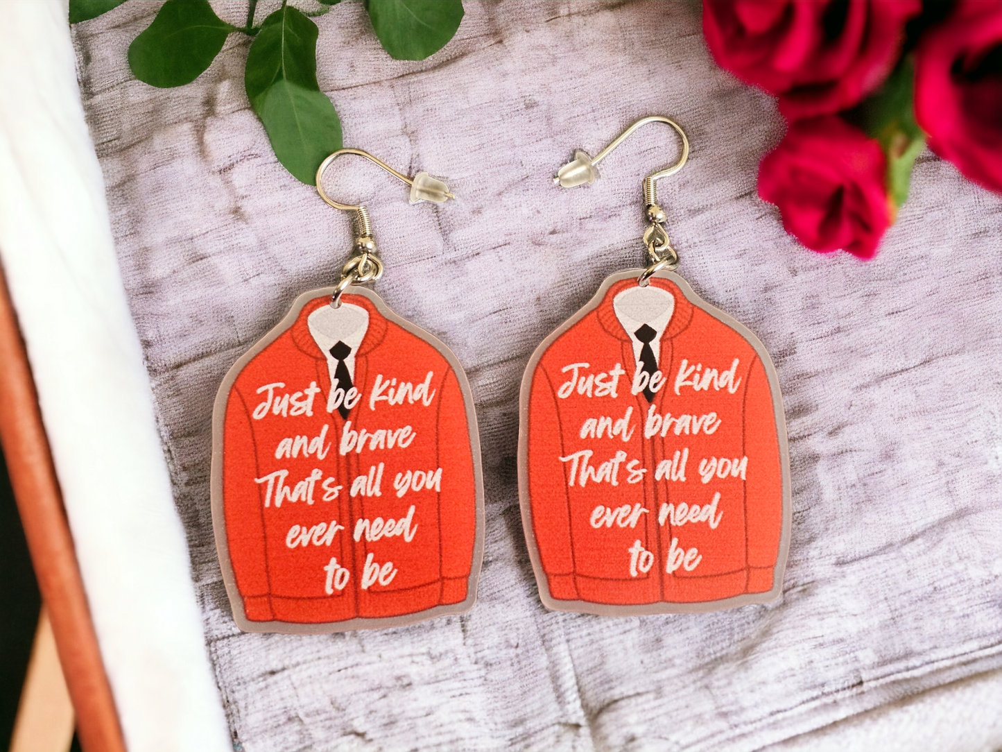 Be Kind Red Sweater Earrings