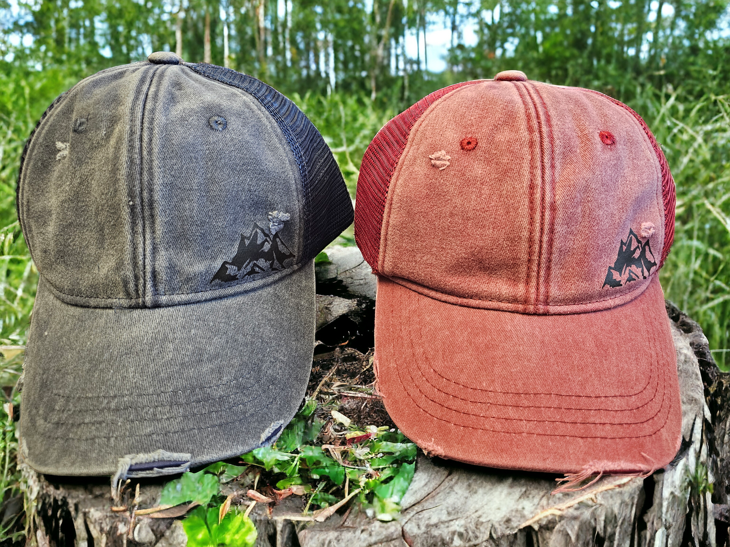 Unisex Baseball Cap w/ Mountain Print