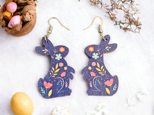 Floral Bunny Earrings