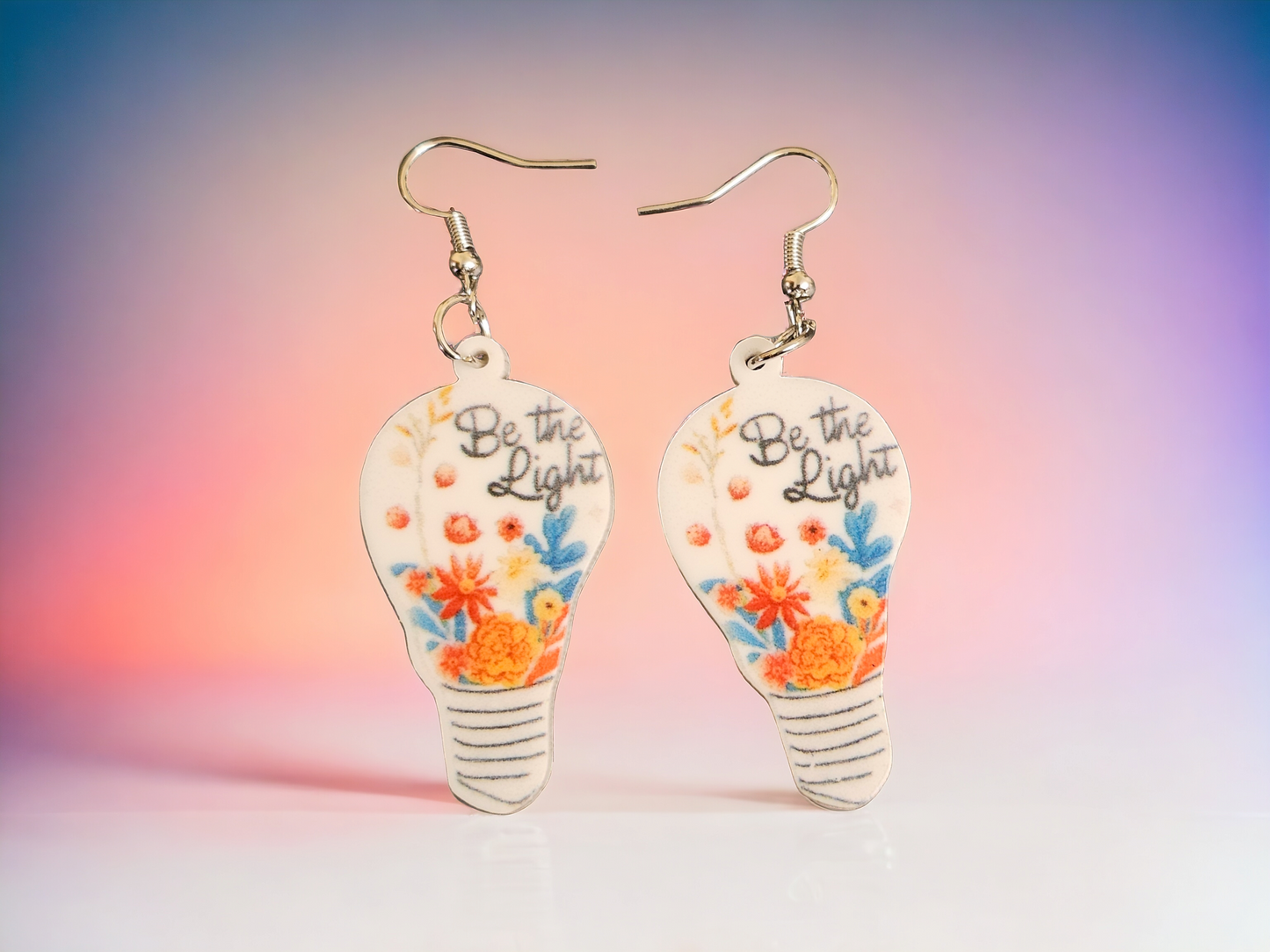 Be The Light White Floral Earrings (small)