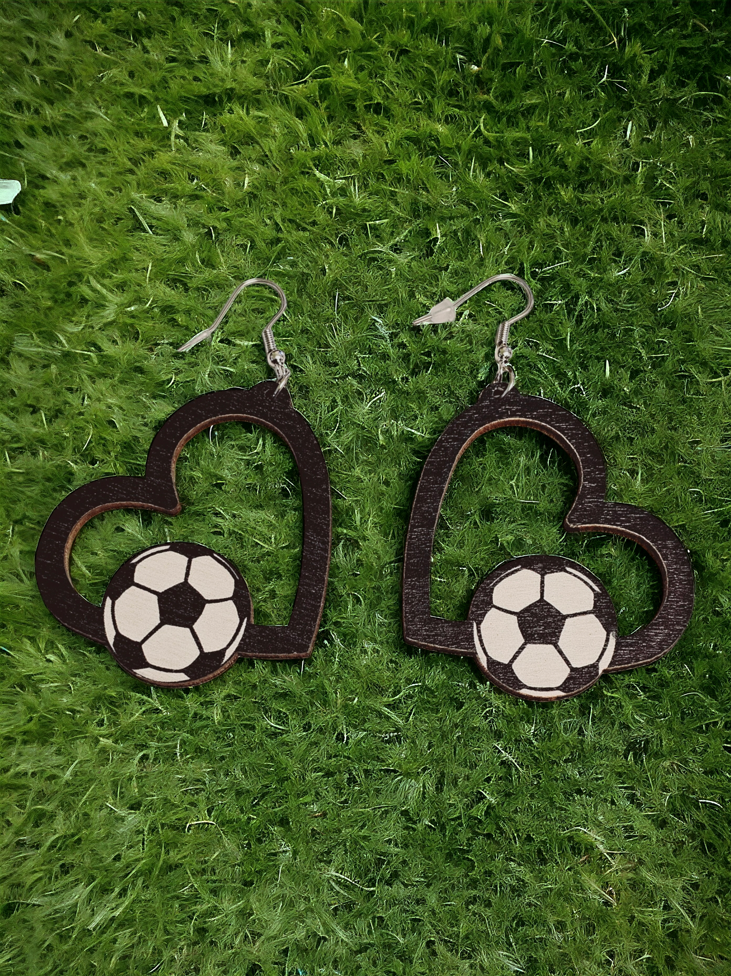 Sports Heart Earrings (basketball,  soccer, baseball, football, volleyball, tennis, softball)